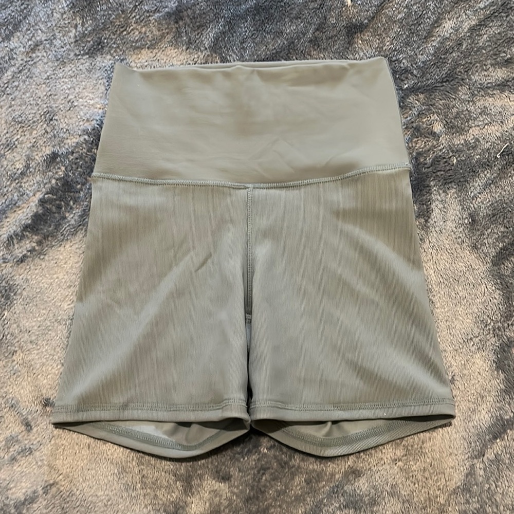 Muted blue/sky, blue biker shorts